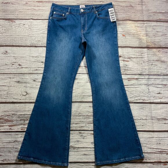 BDG Womens Jeans sz 12 W31 new nwt $89 Dark Wash Flare x32" Cotton Denim Stretch - Picture 3 of 10